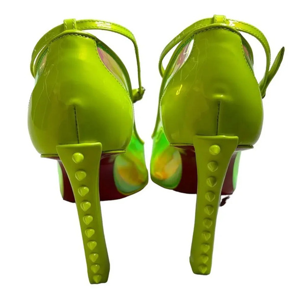 Christian Louboutin Debout Condorapik 100 Patent Iridescent Pump Yellow Size 9 - Picture 6 of 9